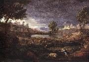 Nicolas Poussin Strormy Landscape Pyramus and Thisbe oil painting